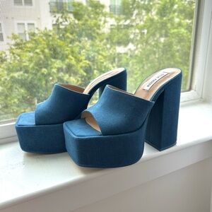 Steve Madden Denim Blue Platform Heels